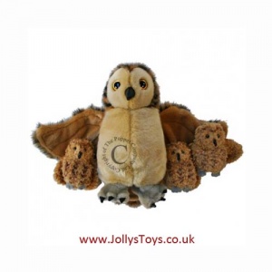Tawny Owl Family Hideaway Puppet Set