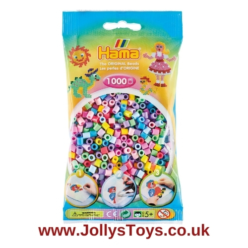 Pack of 1000 Hama Beads, Pastel JollysToys.co.uk